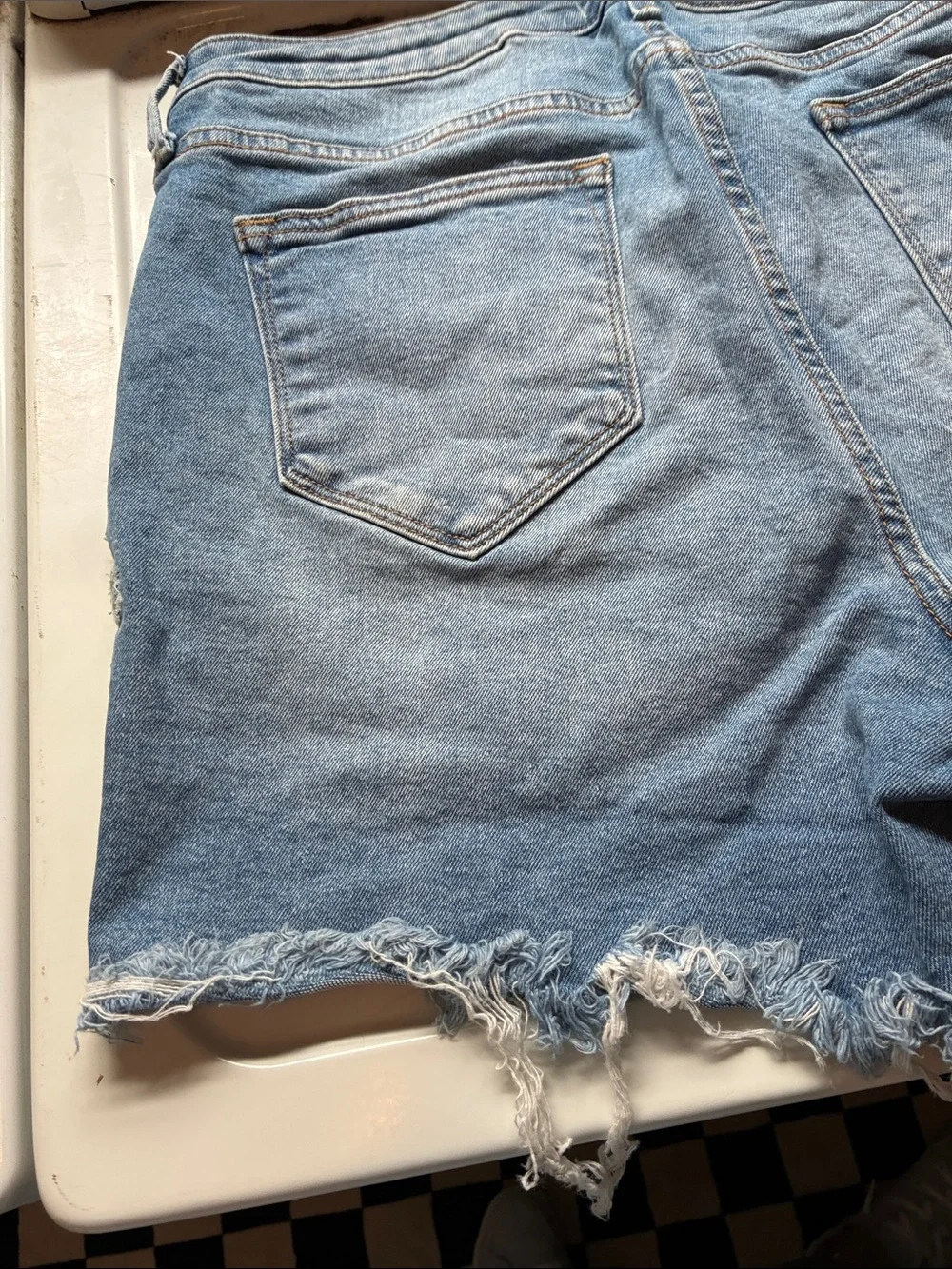 DRIFTWOOD Light Blue Denim Shorts with Floral Embroidery - Picture 7 of 8